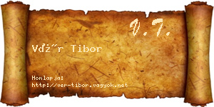 Vér Tibor névjegykártya