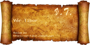 Vér Tibor névjegykártya
